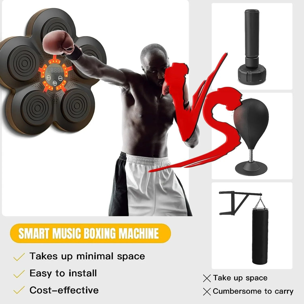 Wall Mounted Bluetooth Music Boxing Machine with Boxing Gloves C6909