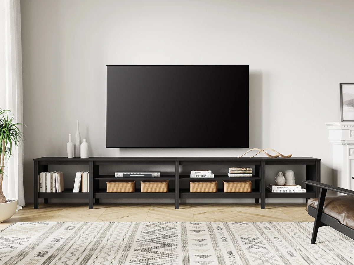 White Entertainment Center with Bookshelves and Drawer A2422