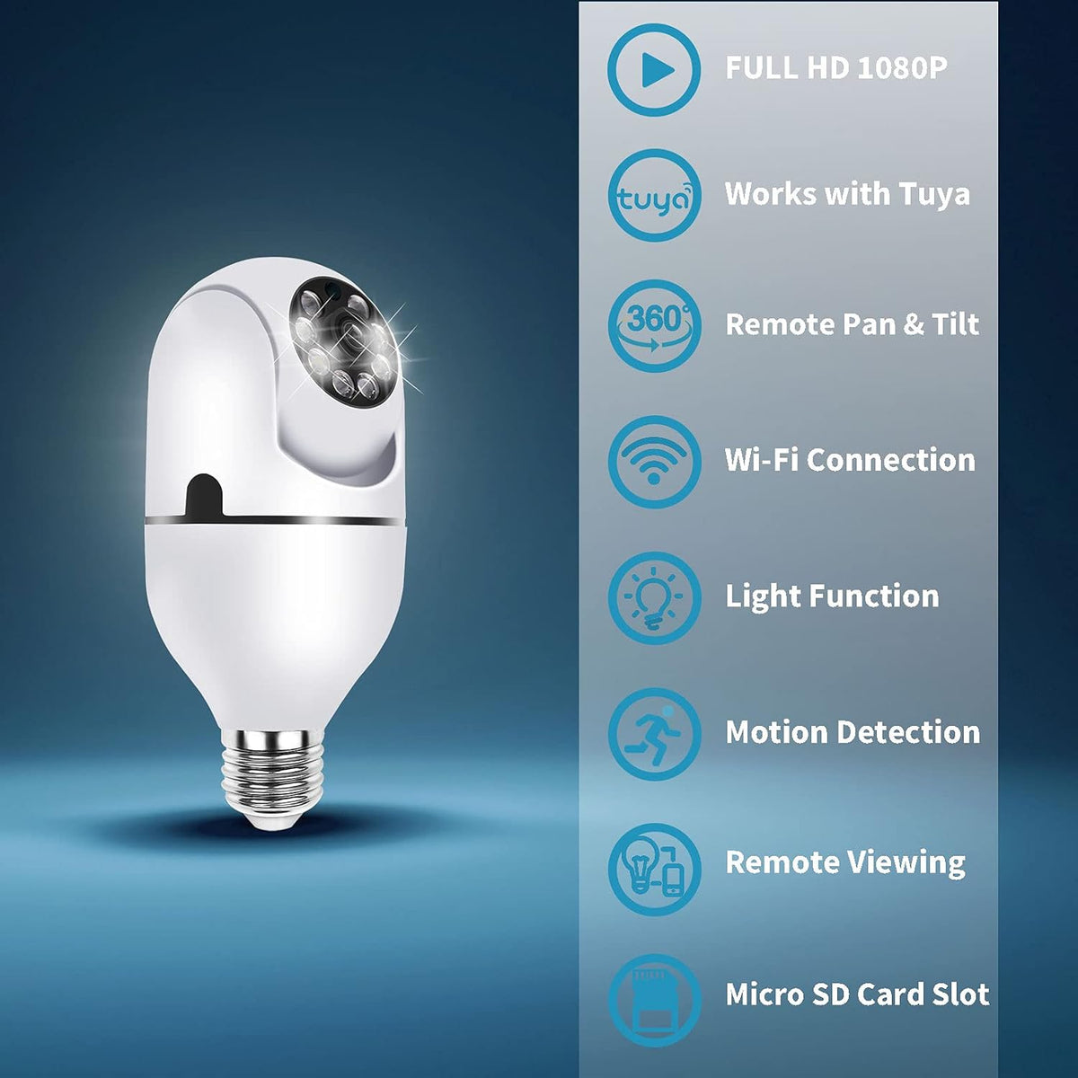 Full-HD 1080P Wireless Wi-Fi Security Camera with Night Vision I657769