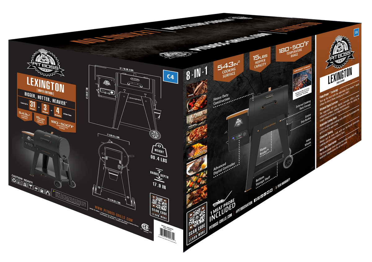 500 Sq in Wood Fired Pellet Grill and Smoker Y43984