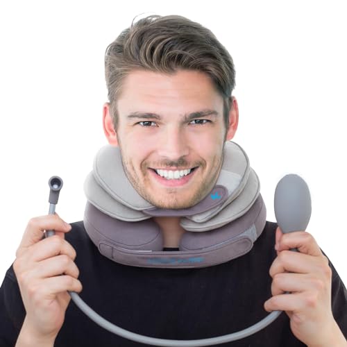 Cervical Neck Traction Device, Inflatable Neck Stretcher, Adjustable Neck Brace with Removable Air Pump U65931