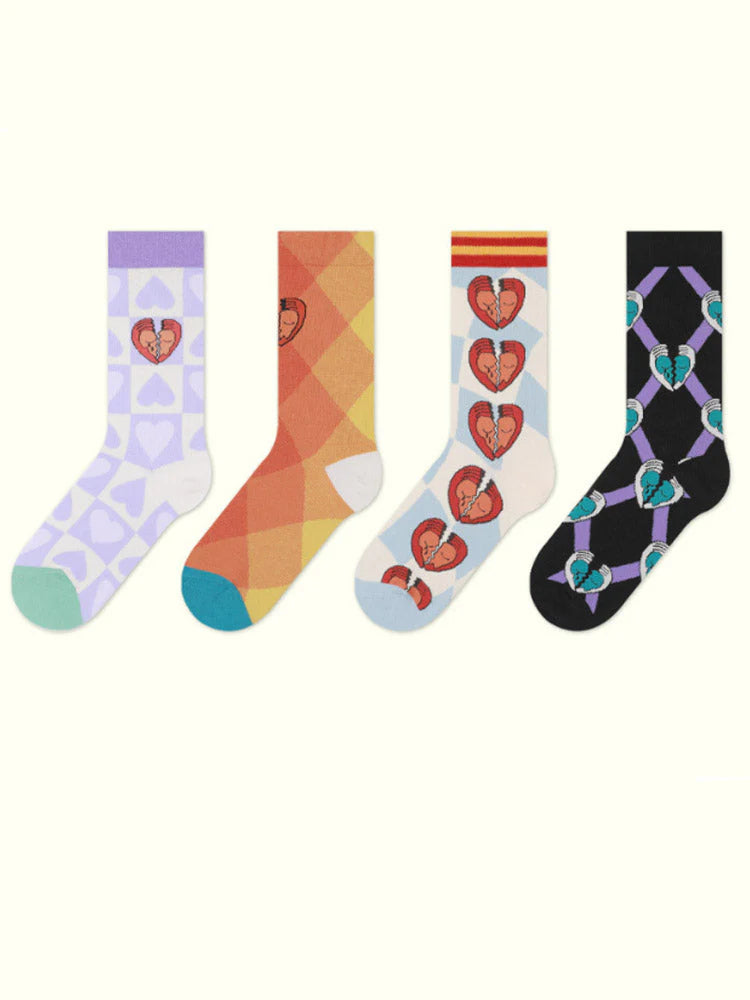 Cartoon Broken Heart Socks W372578