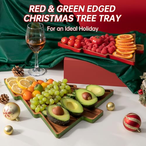 Wooden Cutting Boards 2 Pack Christmas Tree Platters F245352
