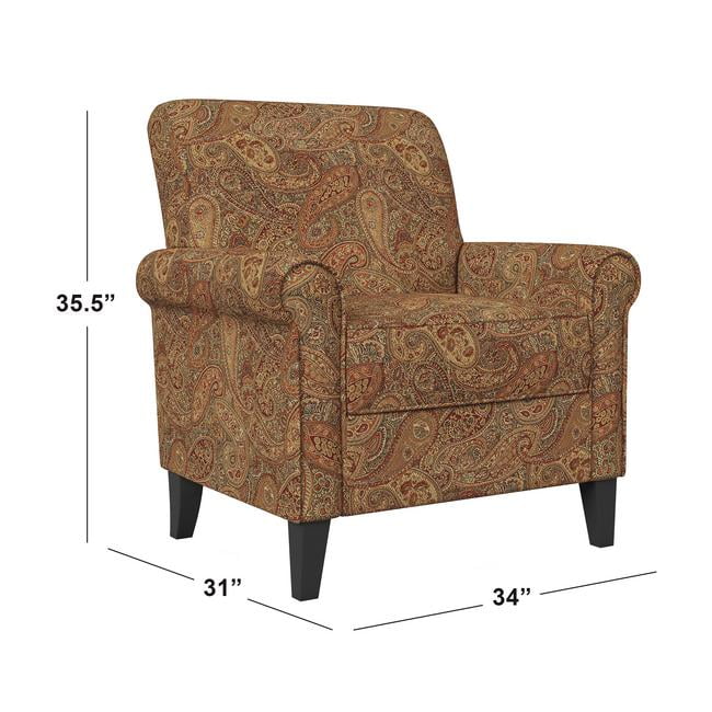 Burgundy Paisley Print Armchair X172678