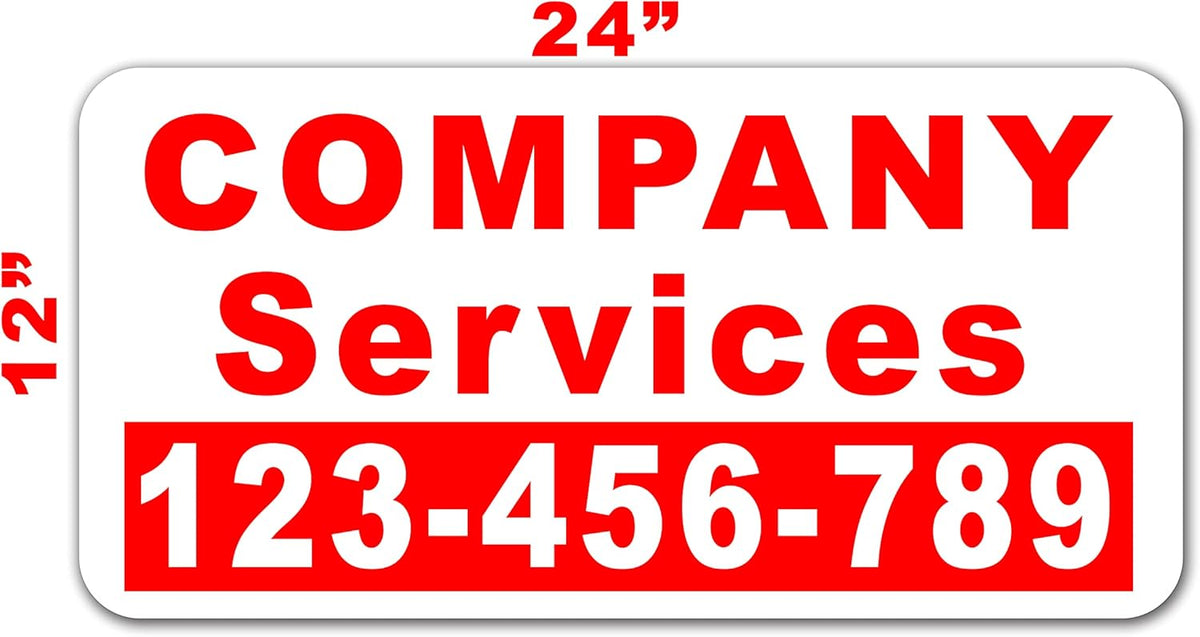 24"x12" Custom Car Magnets with Rounded Corners, 1-Color Print, Pack of 2 P22682