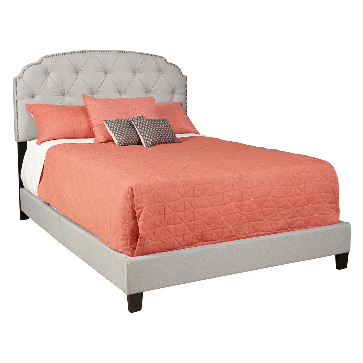 King All-In-One Shaped Corners Upholstered Bed L418740