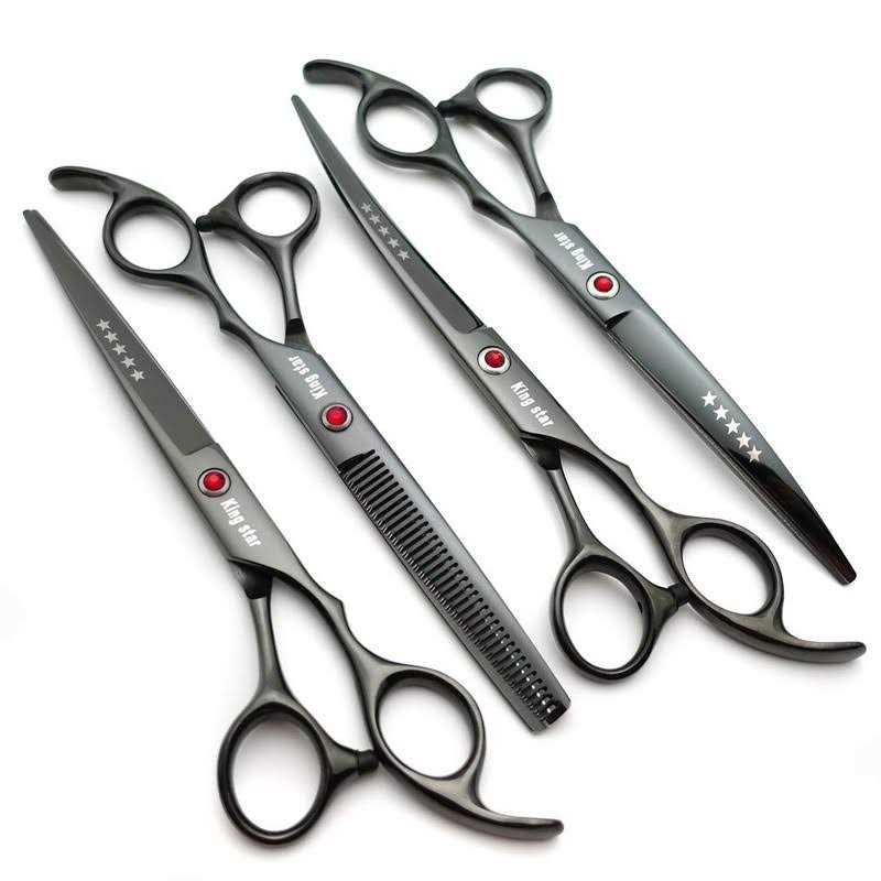7.0in Titanium 4pcs Dog Grooming Scissors Set H4141