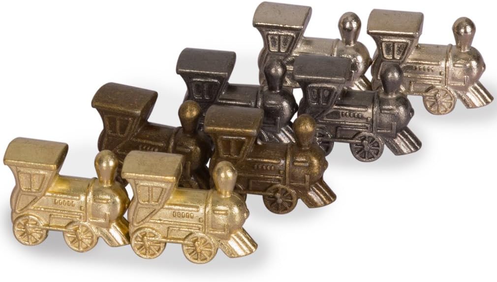 Mexican Train Complete Set with Double 12 Dominoes, Wooden Hub, Die Cast Train Markers, and Scorepad Y909