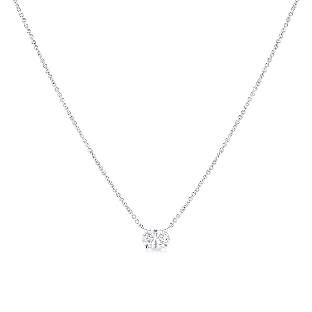 10K White Gold 1/2 cttw Lab Grown Diamond Pendant Necklace R842494