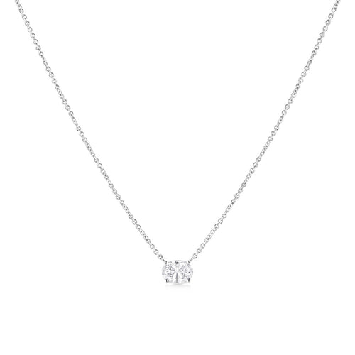 10K White Gold 1/2 cttw Lab Grown Diamond Pendant Necklace R842494