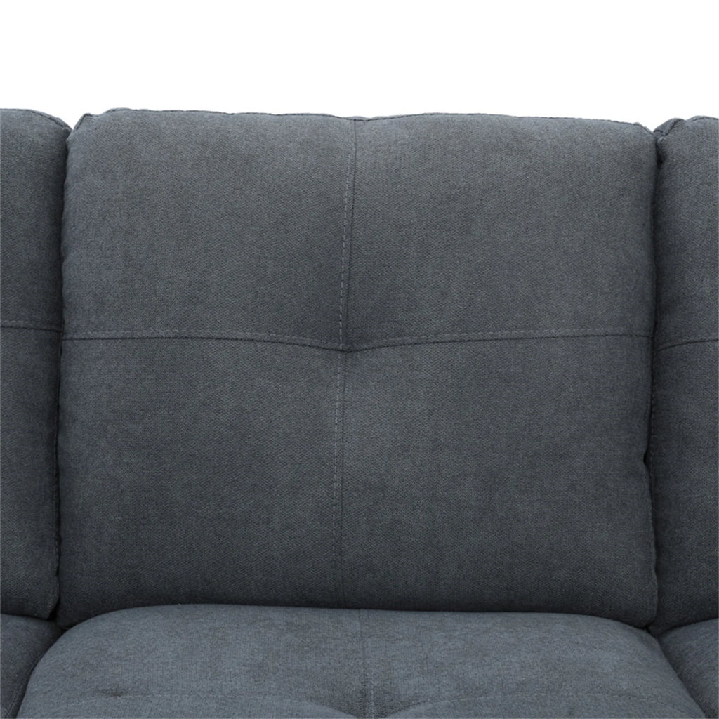 Gray Flannel Sectional Sofa with Storage Ottoman N796496
