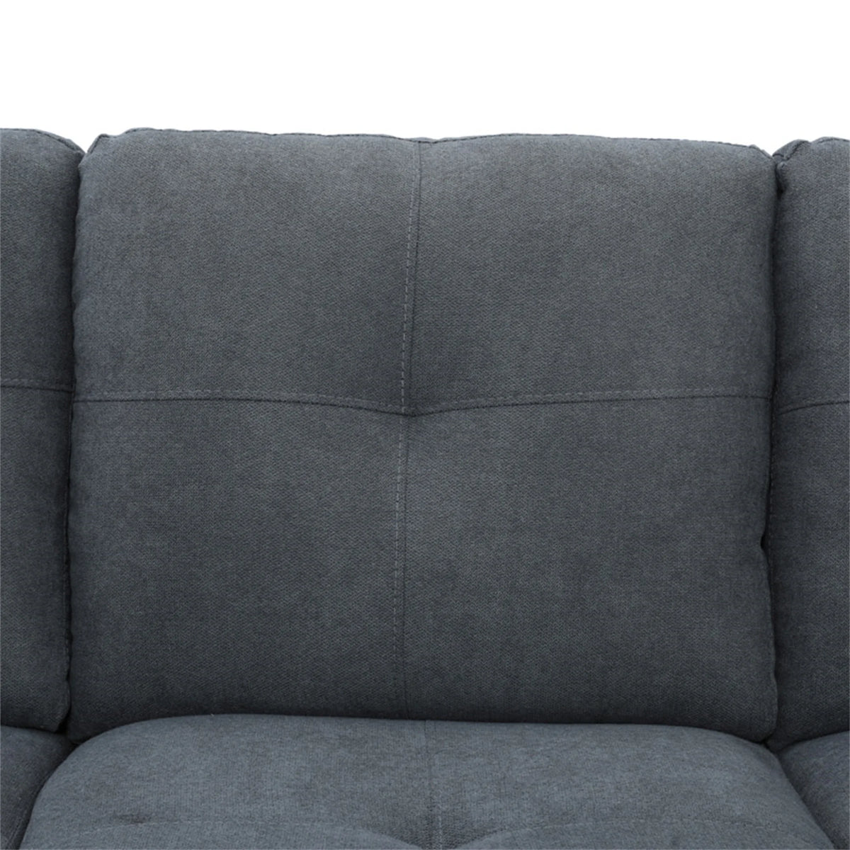 Gray Flannel Sectional Sofa with Storage Ottoman N796496