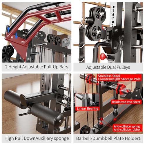 Power Cage Smith Machine Power Rack Squat Rack Cable Crossover System N460