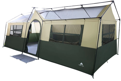 12 Person 3-Room Cabin Tent, Green U1102