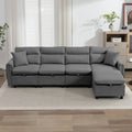 Dark Grey L-Shaped Sectional Sofa with Storage Seat F450551