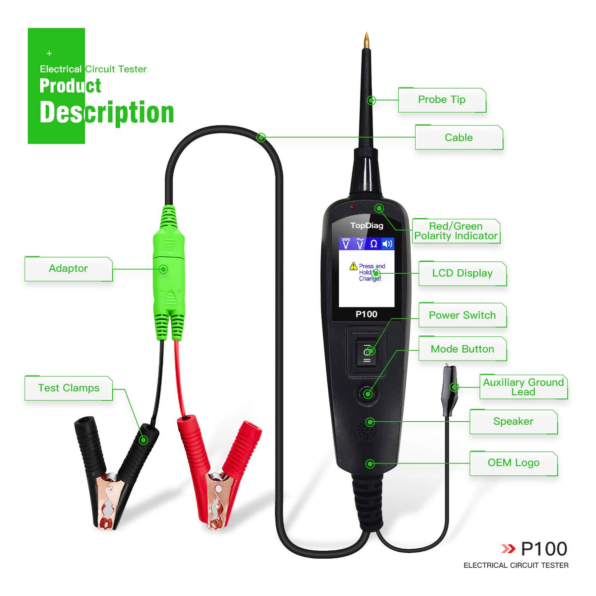 6-30V Circuit Tester Automotive Electrical Tester Digital Voltage Tester Y636636