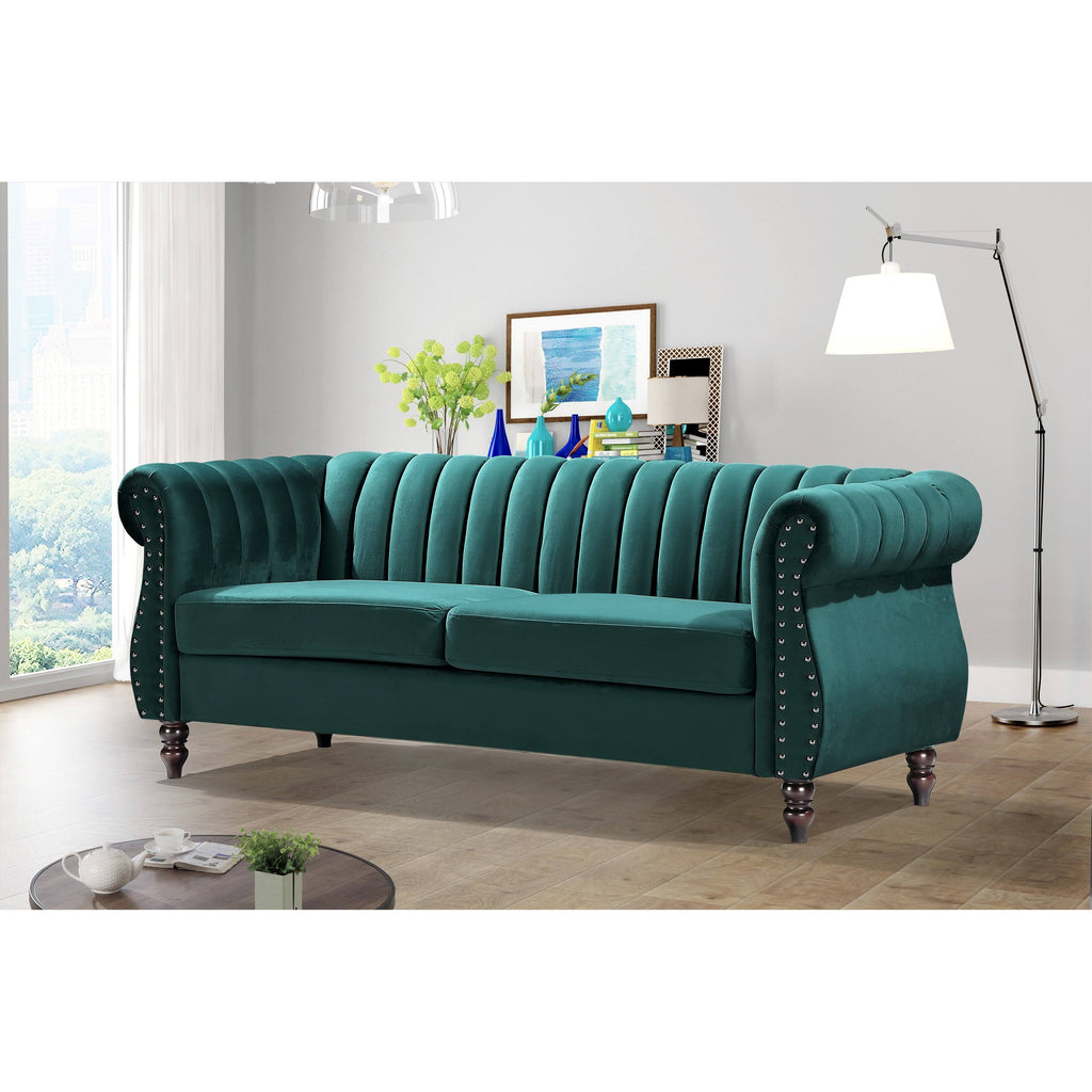 Dark Blue Velvet Chesterfield Sofa S58818