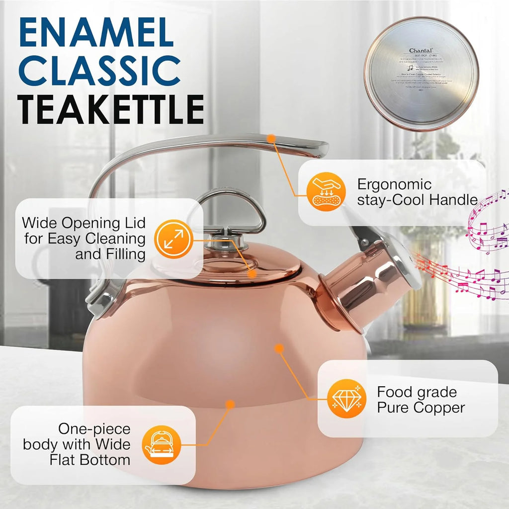 1.8 QT Food Grade Pure Copper Teakettle M91698