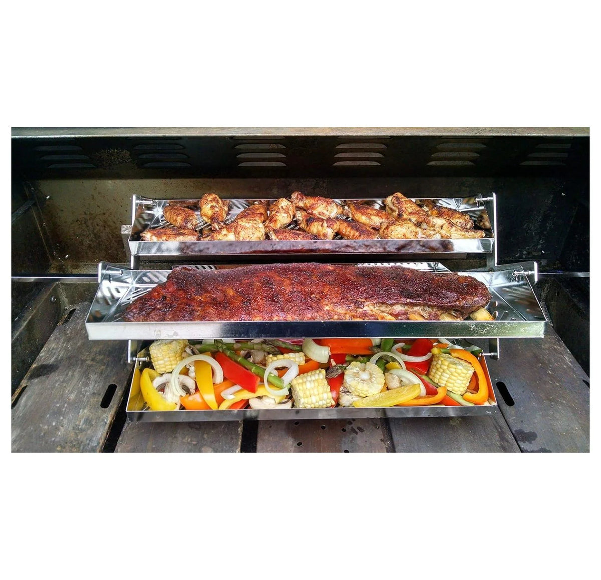 Adjustable Grill Trays for Gas & Charcoal Grills J61695