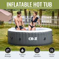 6 Person 7ft Inflatable Hot Tub Pool with Massage Jets Gray P15612
