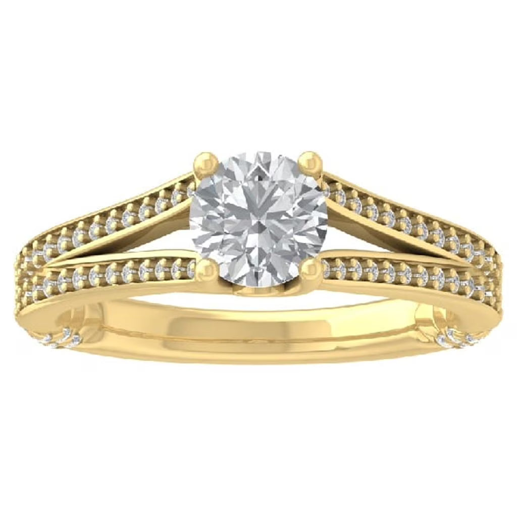 10K Yellow Gold Diamond Engagement Ring Size 10 L36714