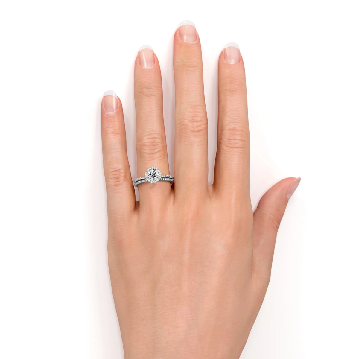 10k White Gold Bridal Wedding Ring Set X7129