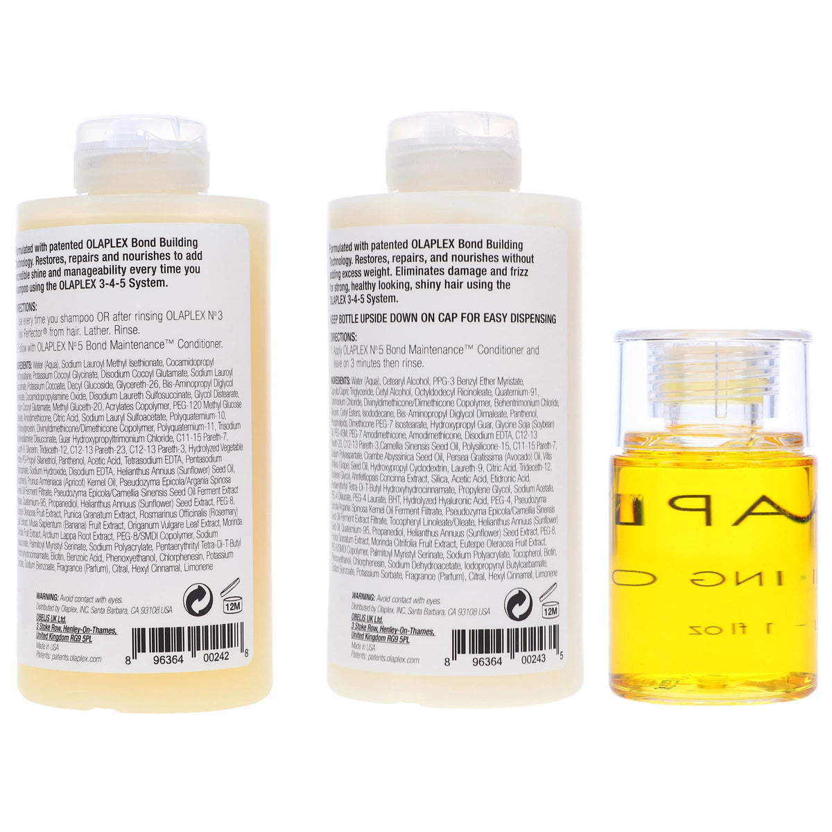 8.5 oz Shampoo, 8.5 oz Conditioner, 1 oz Bonding Oil Combo Pack A1285