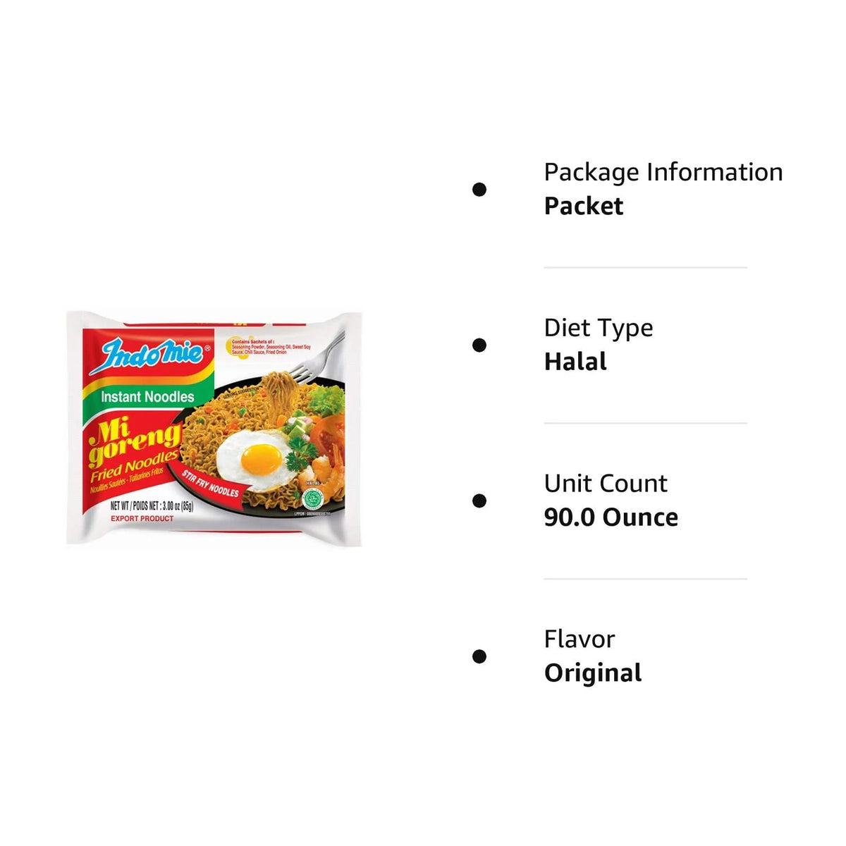 Instant Stir Fry Noodles, Original Flavor, 3 Ounce (Pack of 30) H7052