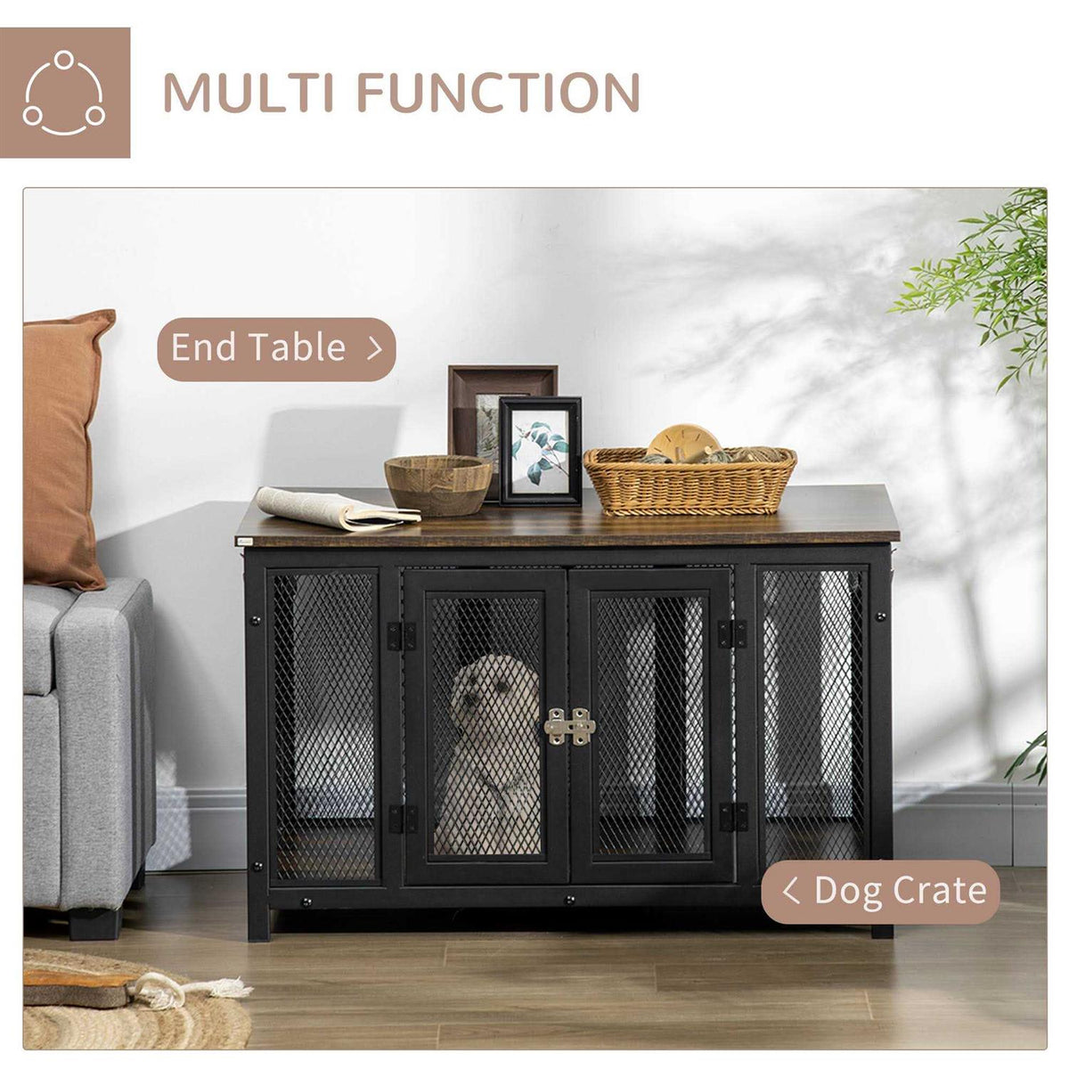 Furniture Style Dog Crate with Openable Top L250