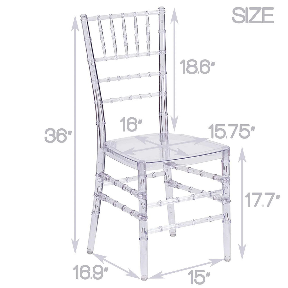 Transparent Acrylic Clear Stackable Chair Z37859