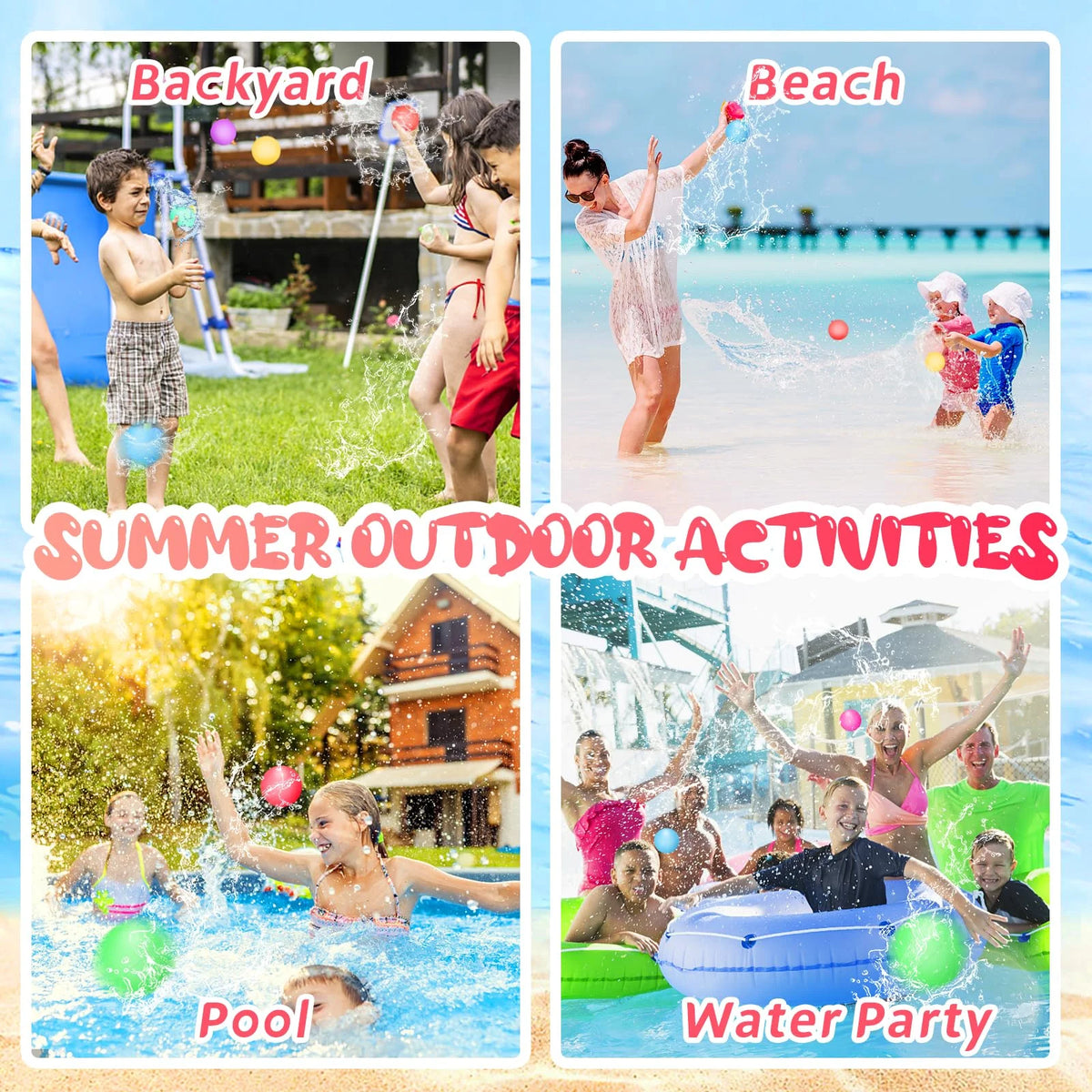 24pcs Reusable Silicone Water Balloons S3467