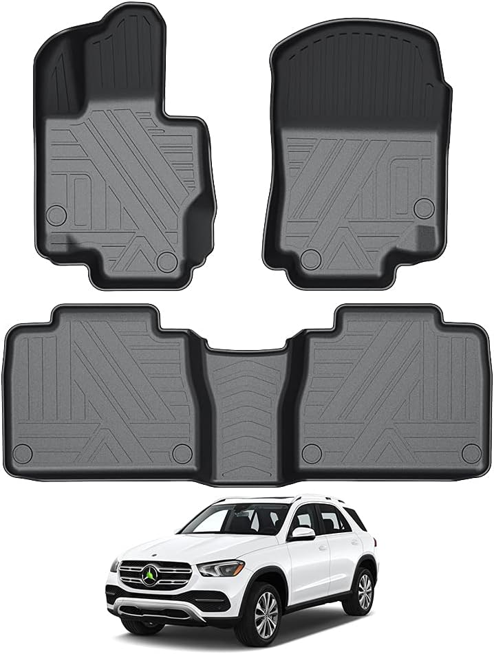 Custom Fit All Weather Rubber Floor Mats 2 Row Set Black B6892