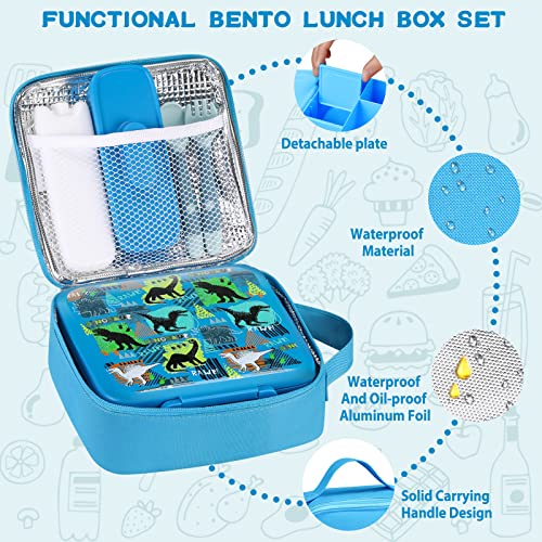 Bento Lunch Box with 8oz Soup Thermo, 5 Compartment, Thermo Food Jar and Lunch Bag F795