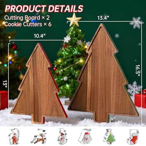 Wooden Cutting Boards 2 Pack Christmas Tree Platters F245352