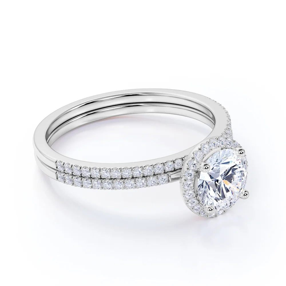 10k White Gold Bridal Wedding Ring Set X7129