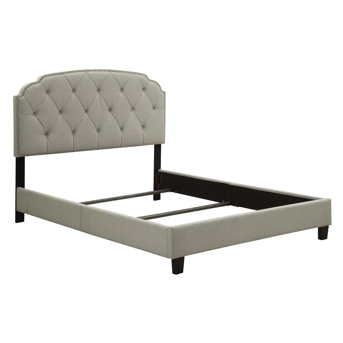 King All-In-One Shaped Corners Upholstered Bed L418740