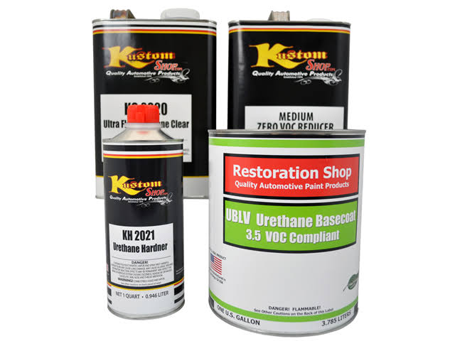 Cobalt Blue Firemist Low VOC Urethane Basecoat Clearcoat Car Paint Complete Medium Gallon Kit F45119