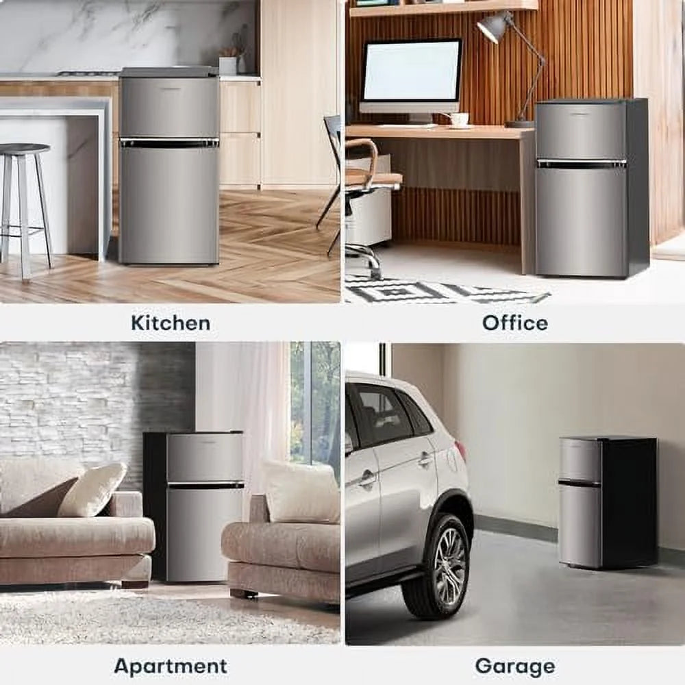 3.2 Cu.Ft Double Door Mini Fridge with Freezer A58245