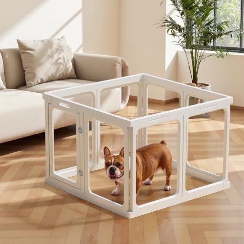 White 24" H Plastic Dog Playpen Q16421
