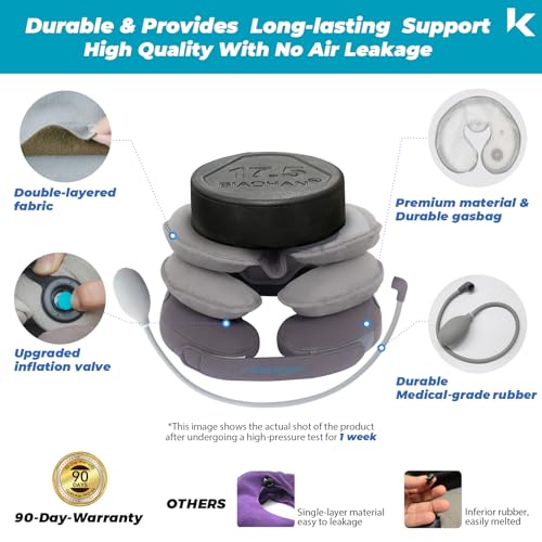 Cervical Neck Traction Device, Inflatable Neck Stretcher, Adjustable Neck Brace with Removable Air Pump U65931