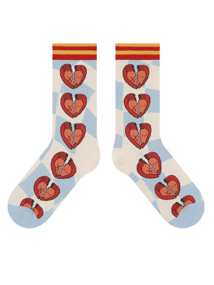 Cartoon Broken Heart Socks W372578
