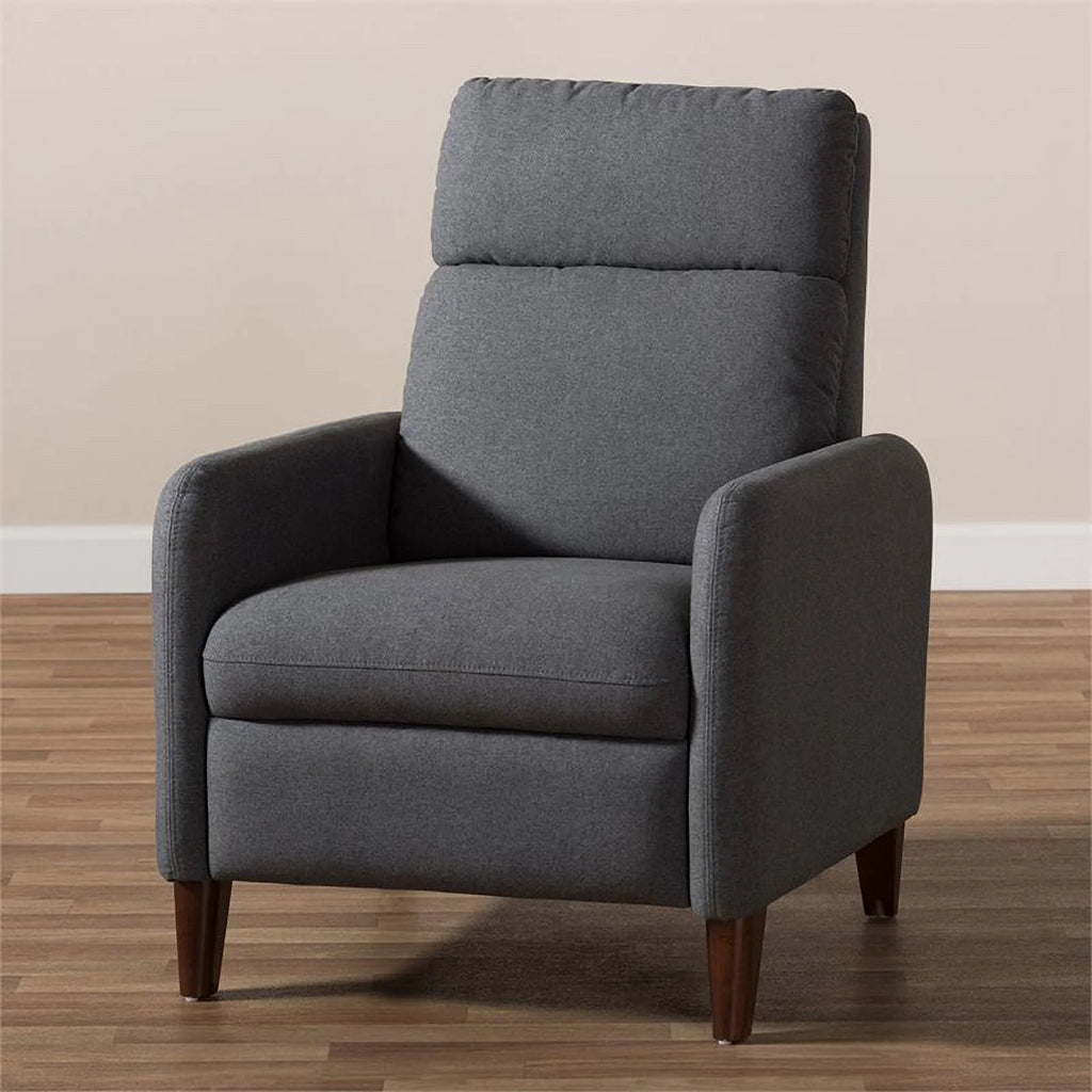 Gray and Walnut Recliner X42178