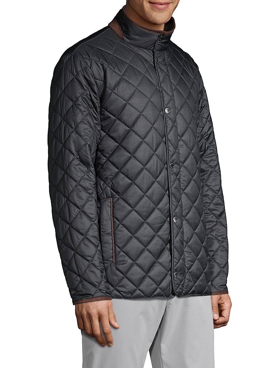 Black Quilted Travel Coat F473722