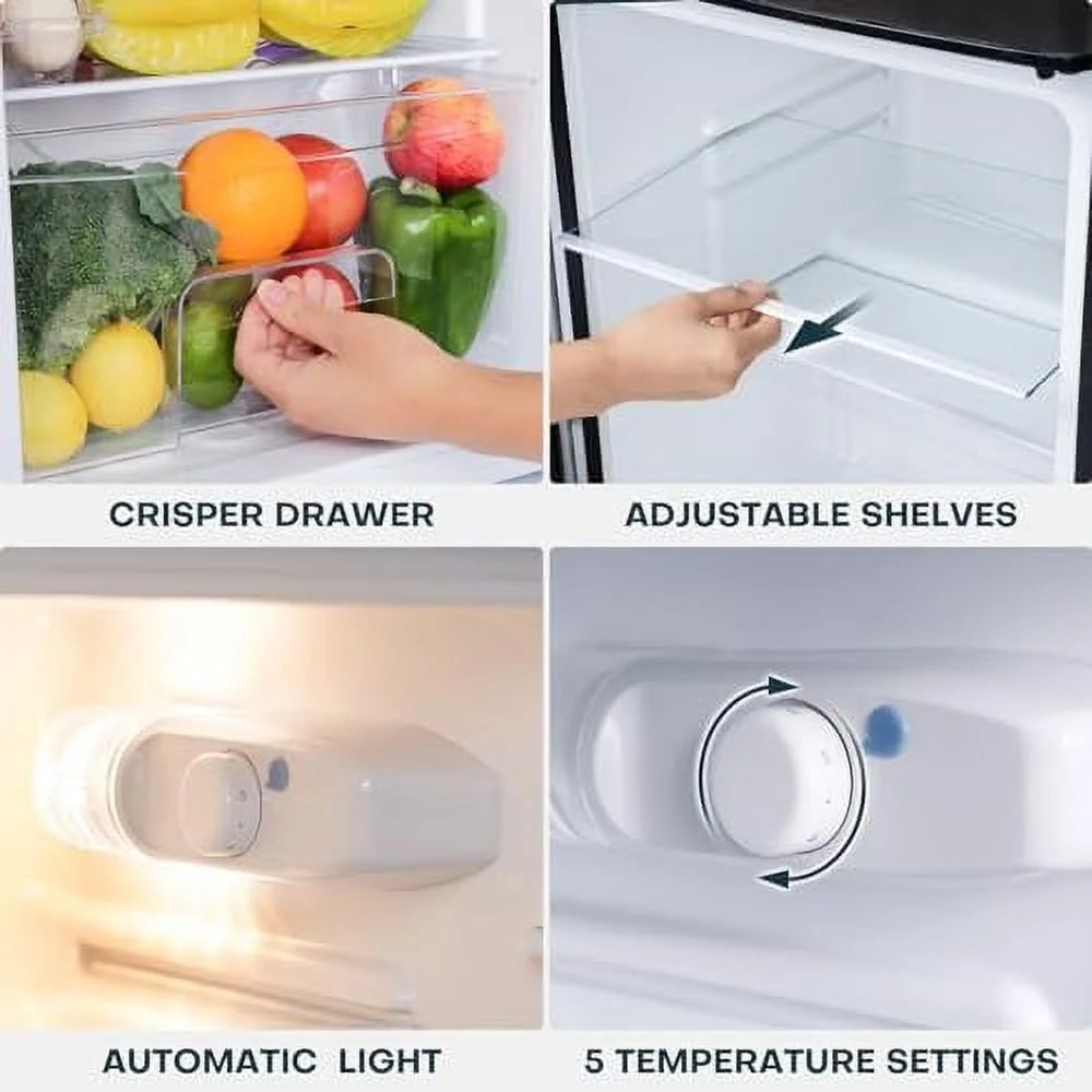 3.2 Cu.Ft Double Door Mini Fridge with Freezer A58245