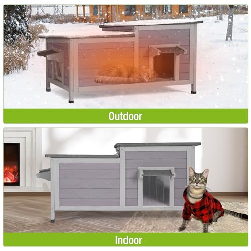 Large Weatherproof Insulated Outdoor Cat House with Liner D27153