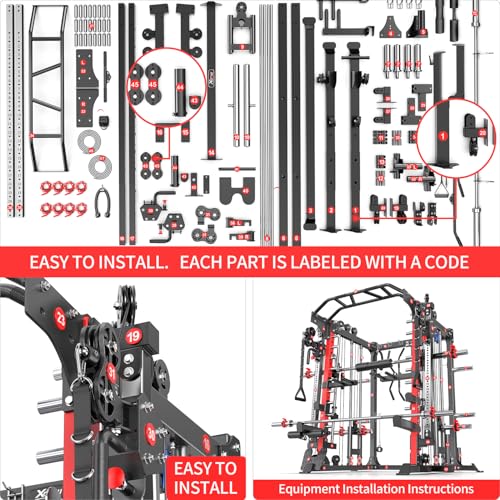 Power Cage Smith Machine Power Rack Squat Rack Cable Crossover System N460
