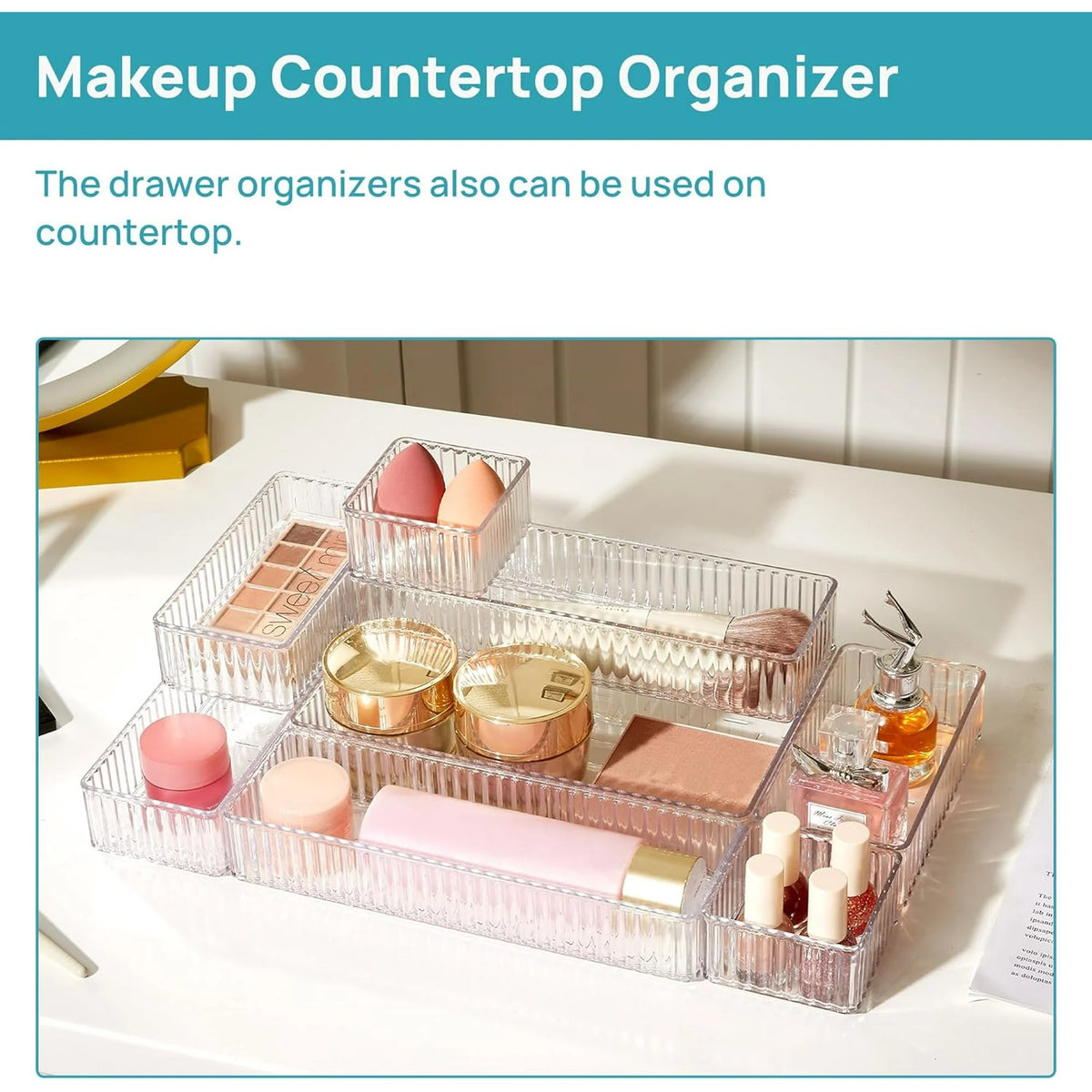 7 PCS Clear Acrylic Drawer Organizer Bins F632470
