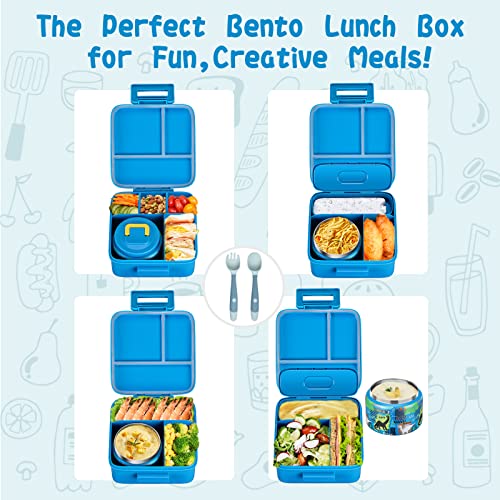 Bento Lunch Box with 8oz Soup Thermo, 5 Compartment, Thermo Food Jar and Lunch Bag F795