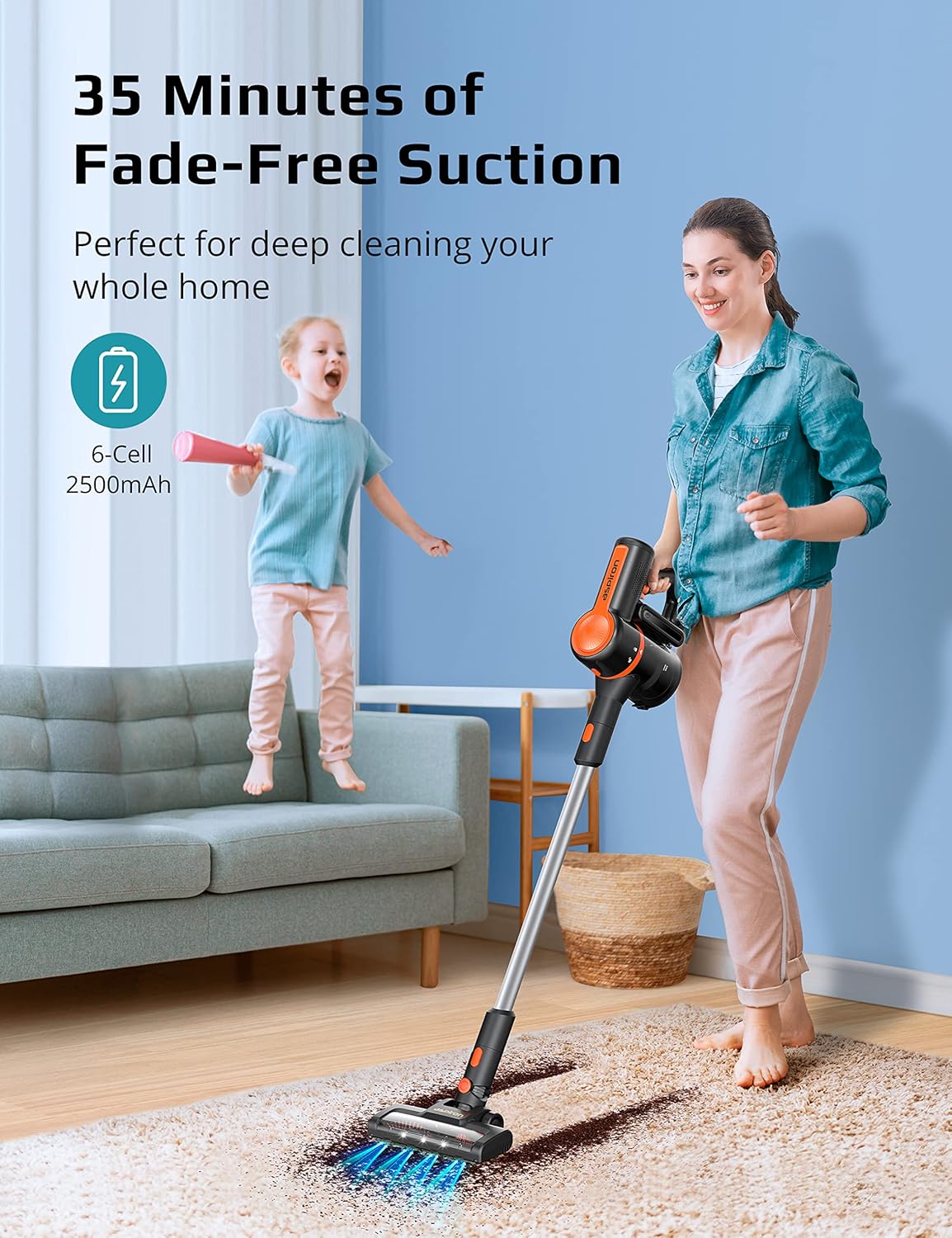 Cordless 6 in 1 Stick and Handheld Vacuum with HEPA Filter I3742