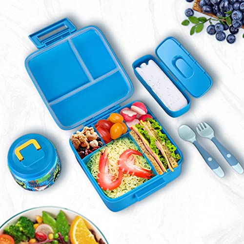 Bento Lunch Box with 8oz Soup Thermo, 5 Compartment, Thermo Food Jar and Lunch Bag F795